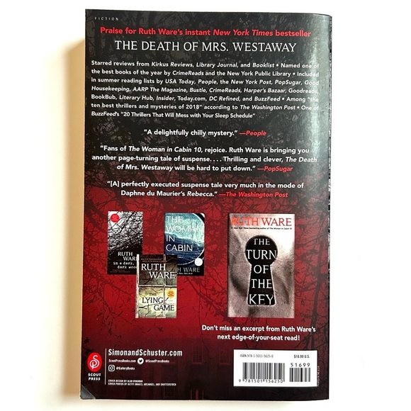 3 For $13! THE DEATH OF MRS. WESTAWAY a Novel by Ruth Ware Paperback Book - Picture 4 of 13